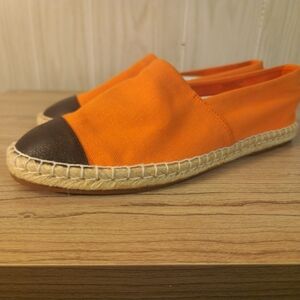 Orange and Brown Espadrille Flats